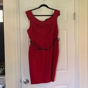 Torrid Cherry Red Vintage Style Double V Neck Dress Size 14/16